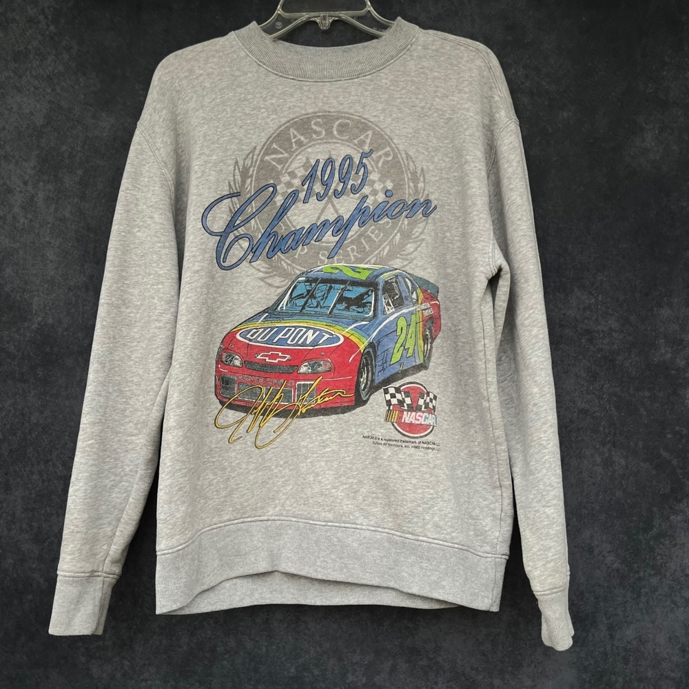 Hollister NASCAR Racing 1995 Champion Jeff Gordon Sweatshirt Gray Mens M